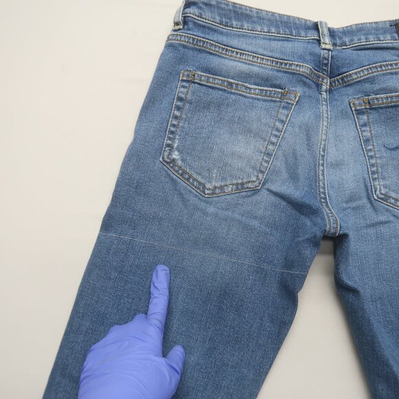 R13 Boy Straight Jeans in Bayliss w Rips Size 25 - Picture 7 of 15